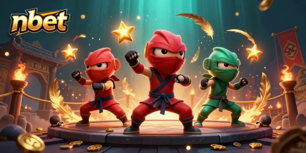 Experience the thrill of nbet with a vibrant scene of chameleon ninjas in action.
