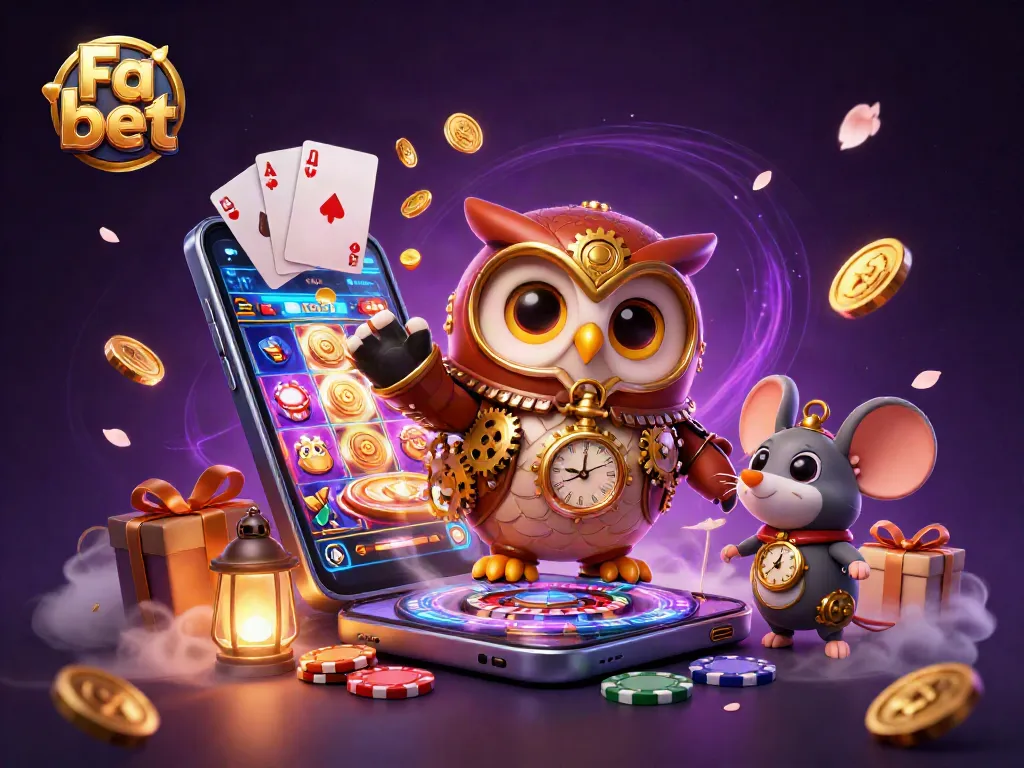 Experience thrilling gaming with Fa bet in an ultra-detailed 3D casino illustration.